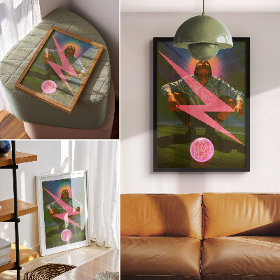 Póster Colores neón y una figura sorprendente