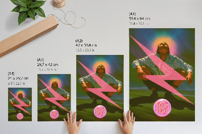 Póster Colores neón y una figura sorprendente