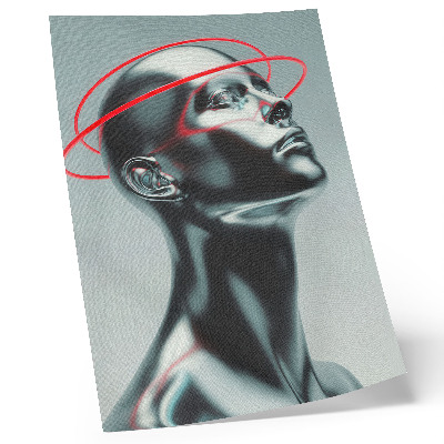 Lienzo decorativo moderno Escultura futurista, modernidad, rojo, gris