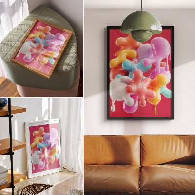 Póster Formas abstractas coloridas de estilo moderno