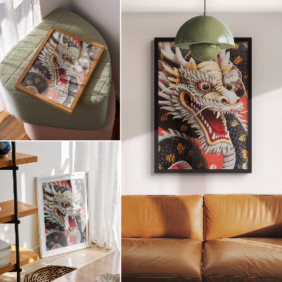 Lámina artística de alta calidad Dragón decorativo con detalles intrincados