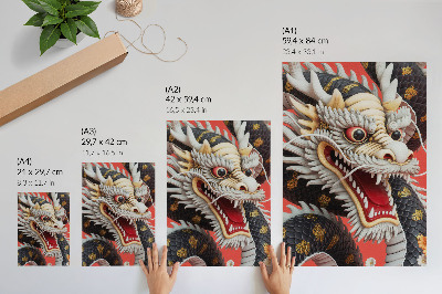 Lámina artística de alta calidad Dragón decorativo con detalles intrincados