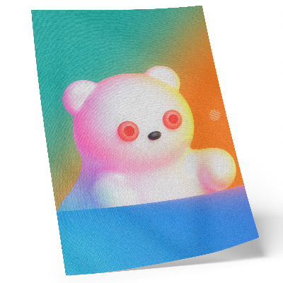 Lienzo decorativo moderno Osito de peluche colorido sobre un fondo degradado, estilo moderno.