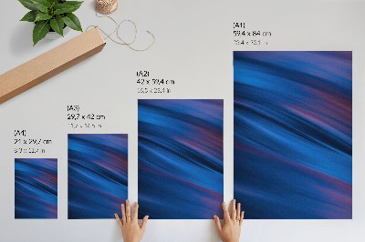 Póster Bandas de color dinámicas en tonos azules