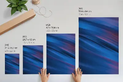 Póster con bandas de color dinámicas en tonos azules