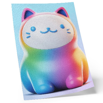 Póster de gato arcoíris con diseño degradado con colores saturados de estilo moderno