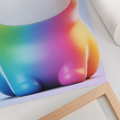Póster de gato arcoíris con diseño degradado con colores saturados de estilo moderno