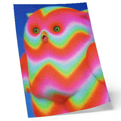 Póster Un personaje con colores intensos y un patrón alegre.