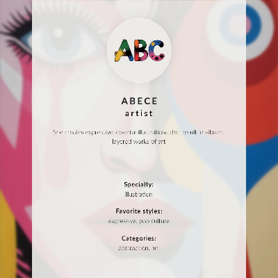 Póster Un personaje con colores intensos y un patrón alegre.