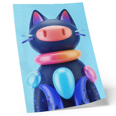 Lámina artística de alta calidad criatura adorable en un entorno futurista con colores vivos