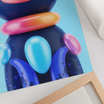 Lámina artística de alta calidad criatura adorable en un entorno futurista con colores vivos