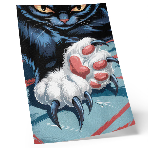 Póster con colores saturados Gato con garras, colores vivos, dinamismo intenso.