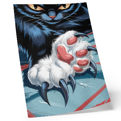 Póster con colores saturados Gato con garras, colores vivos, dinamismo intenso.