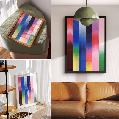 Lienzo decorativo moderno Rayas tonales y coloridas en un estilo moderno.
