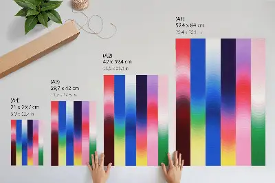 Lienzo decorativo moderno con diseño de rayas tonales y coloridas