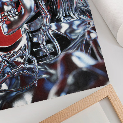 Póster con colores saturados Motivo de personaje futurista en negro y rojo