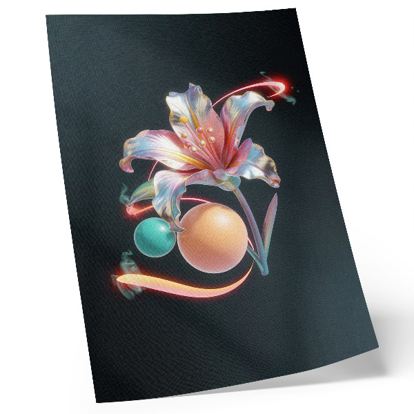 Lienzo decorativo moderno Un moderno motivo floral lleno de colores.