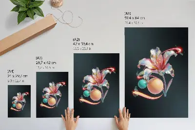 Lienzo decorativo moderno motivo floral lleno de color