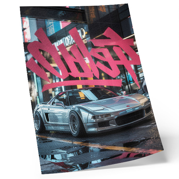 Lienzo decorativo moderno Grafitis de coches deportivos, ambiente de vida urbana moderna