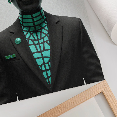 Póster Estilo futurista, contrastes expresivos, color turquesa.