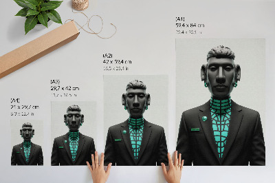 Póster Estilo futurista, contrastes expresivos, color turquesa.