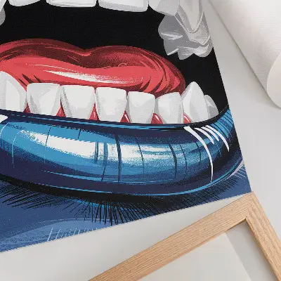 Lámina artística de alta calidad con colores intensos en los labios y estilo dinámico