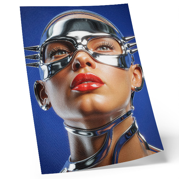 Lienzo decorativo moderno Figura futurista, colores intensos, modernidad.