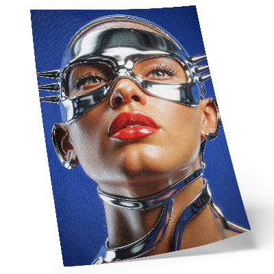 Lienzo decorativo moderno Figura futurista, colores intensos, modernidad.