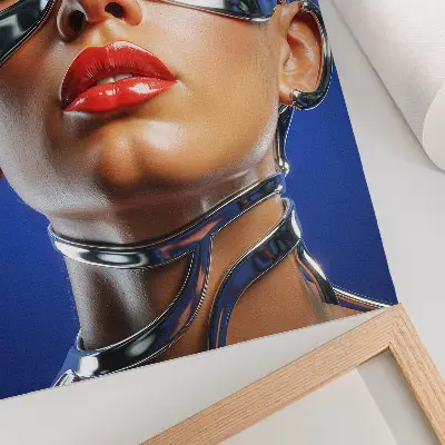 Lienzo decorativo moderno figura futurista con colores intensos