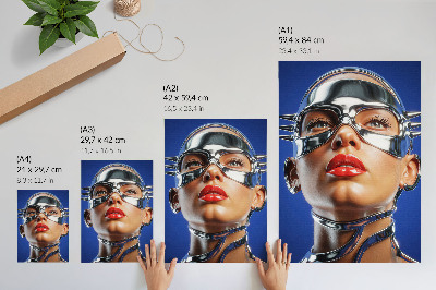 Lienzo decorativo moderno Figura futurista, colores intensos, modernidad.