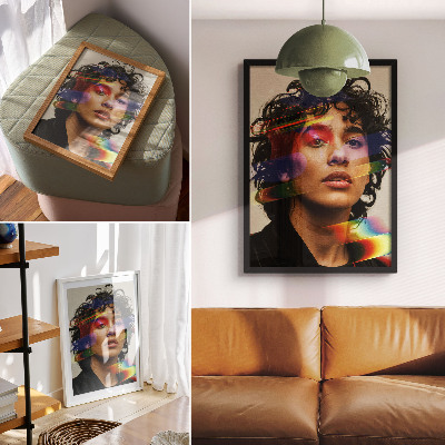 Lienzo decorativo moderno Acentos coloridos, modernidad intensa, dinamismo.