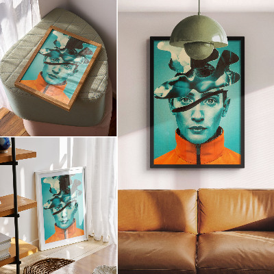 Póster Colores contrastantes, surrealismo, formas dinámicas