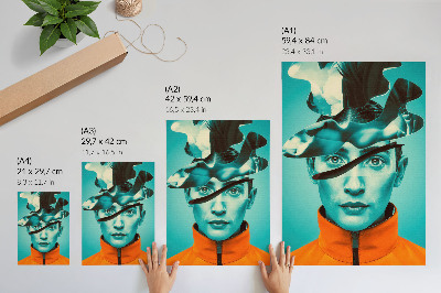 Póster Colores contrastantes, surrealismo, formas dinámicas