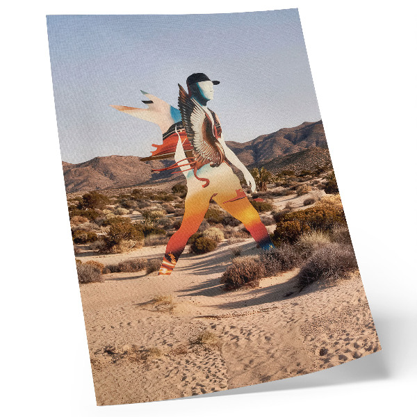 Lienzo decorativo moderno Figura en el desierto con motivo surrealista
