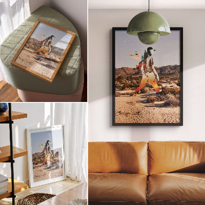Lienzo decorativo moderno Figura en el desierto con motivo surrealista