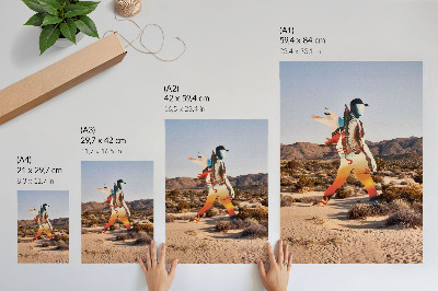 Lienzo decorativo moderno Figura en el desierto con motivo surrealista