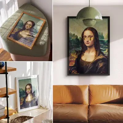 Lámina artística con revestimientos dorados de estilo moderno y tradicional