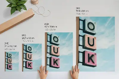 Póster de letras de neón con colores pastel y estilo moderno