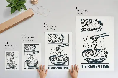Lámina artística de alta calidad de palillos para ramen con estilo cómic