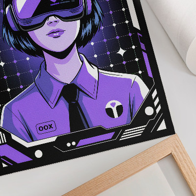 Lienzo decorativo moderno Tema dinámico morado de tecnología futura