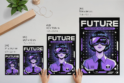 Lienzo decorativo moderno Tema dinámico morado de tecnología futura