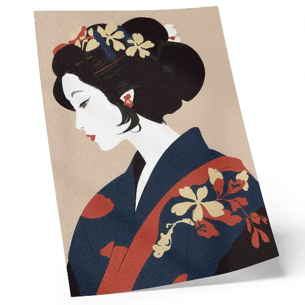 Póster de mujer elegante con atuendo tradicional