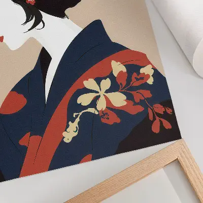 Póster de mujer elegante con atuendo tradicional