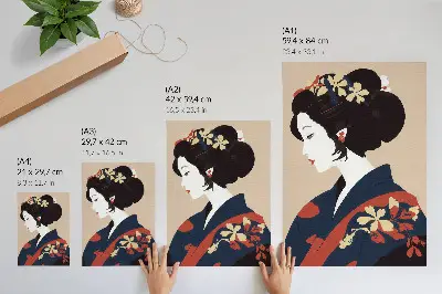 Póster de mujer elegante con atuendo tradicional