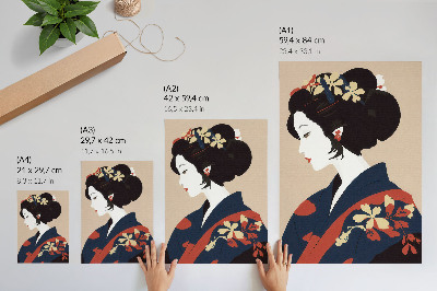 Póster Mujer elegante con atuendo tradicional