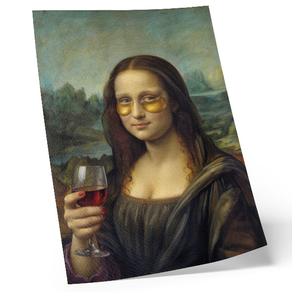 Lámina artística de alta calidad vasos amarillos con vino tinto al estilo de un retrato renacentista