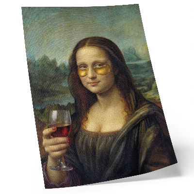 Lámina artística de alta calidad vasos amarillos con vino tinto al estilo de un retrato renacentista