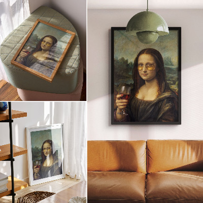 Lámina artística de alta calidad vasos amarillos con vino tinto al estilo de un retrato renacentista
