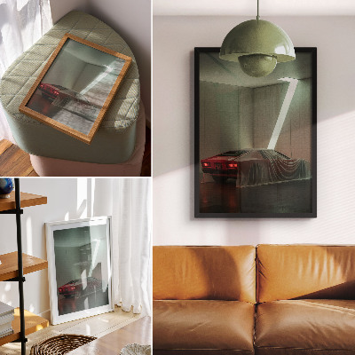 Lienzo decorativo moderno Elegancia minimalista de luces de coches clásicos