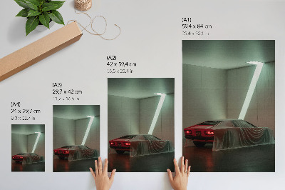 Lienzo decorativo moderno Elegancia minimalista de luces de coches clásicos
